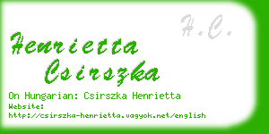 henrietta csirszka business card